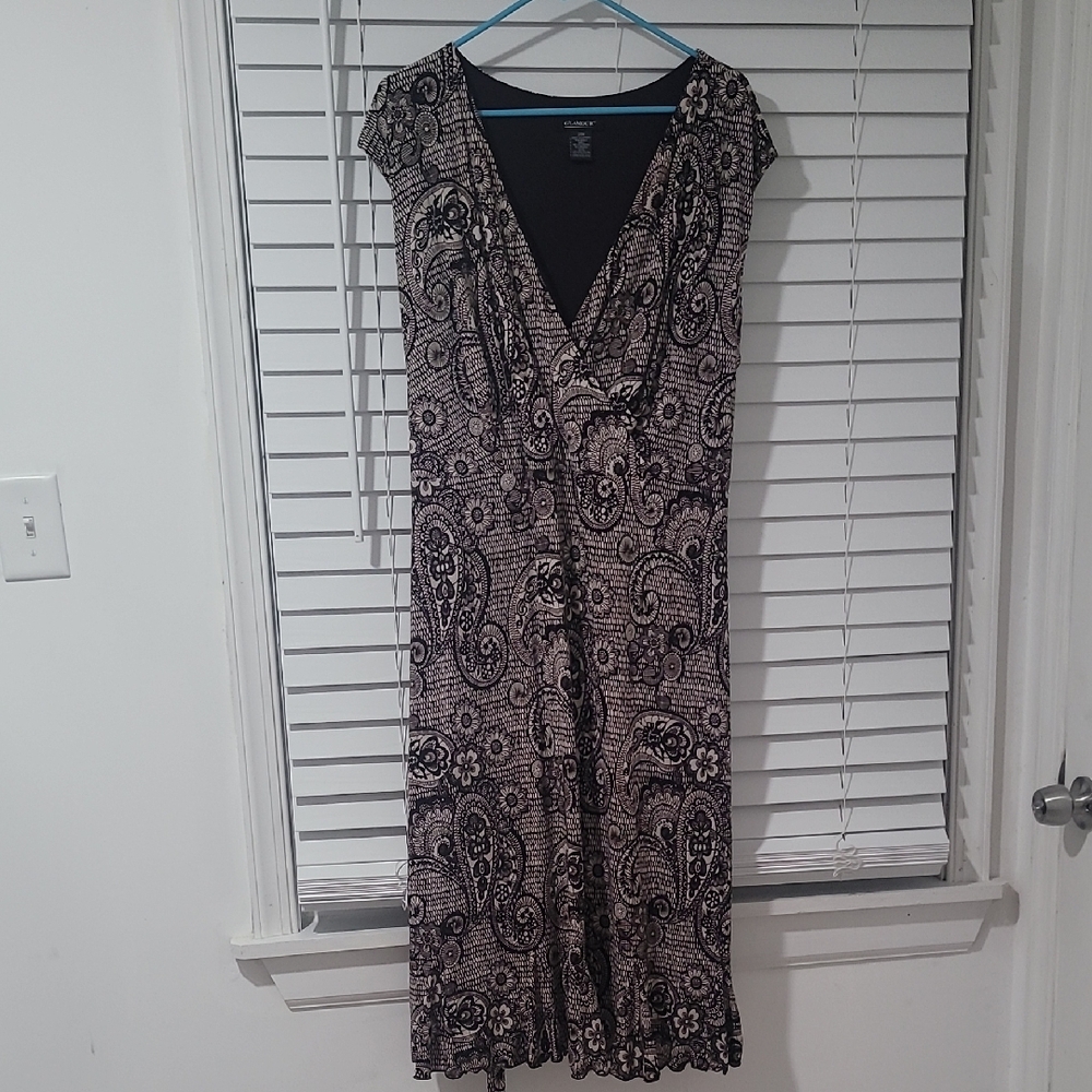 Brown and Cream Paisley Dress Size 20W